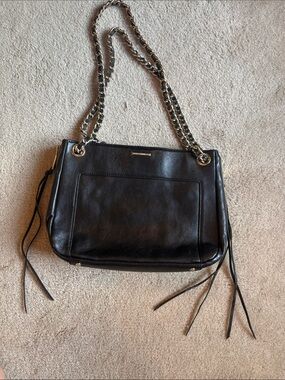 Rebecca Minkoff Black Leather Chain-Handle Women’s Shoulder Bag